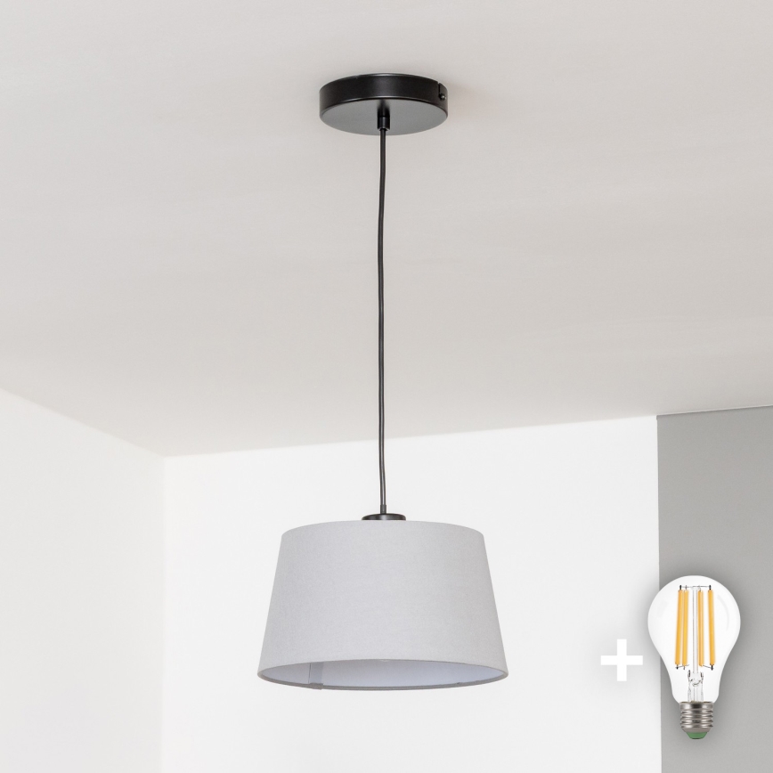 Brilagi - Lampada a sospensione LED su cavo CERIA 1xE27/40W/230V Ø 25 cm grigia