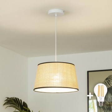Brilagi - Lampada a sospensione LED su cavo CERIA 1xE27/40W/230V Ø 35 cm beige