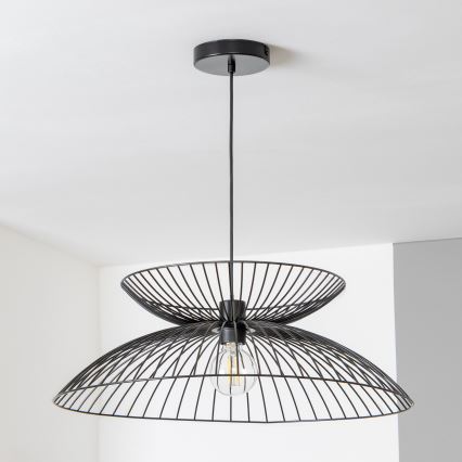Brilagi - Lampada a sospensione LED su cavo CERIA WIRE 1xE27/40W/230V Ø 60 cm nera