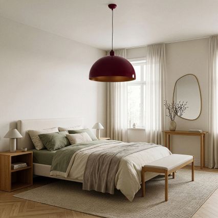 Brilagi - Lampada a sospensione LED su cavo METALO 1xE27/40W/230V Ø 40 cm bordeaux/rame