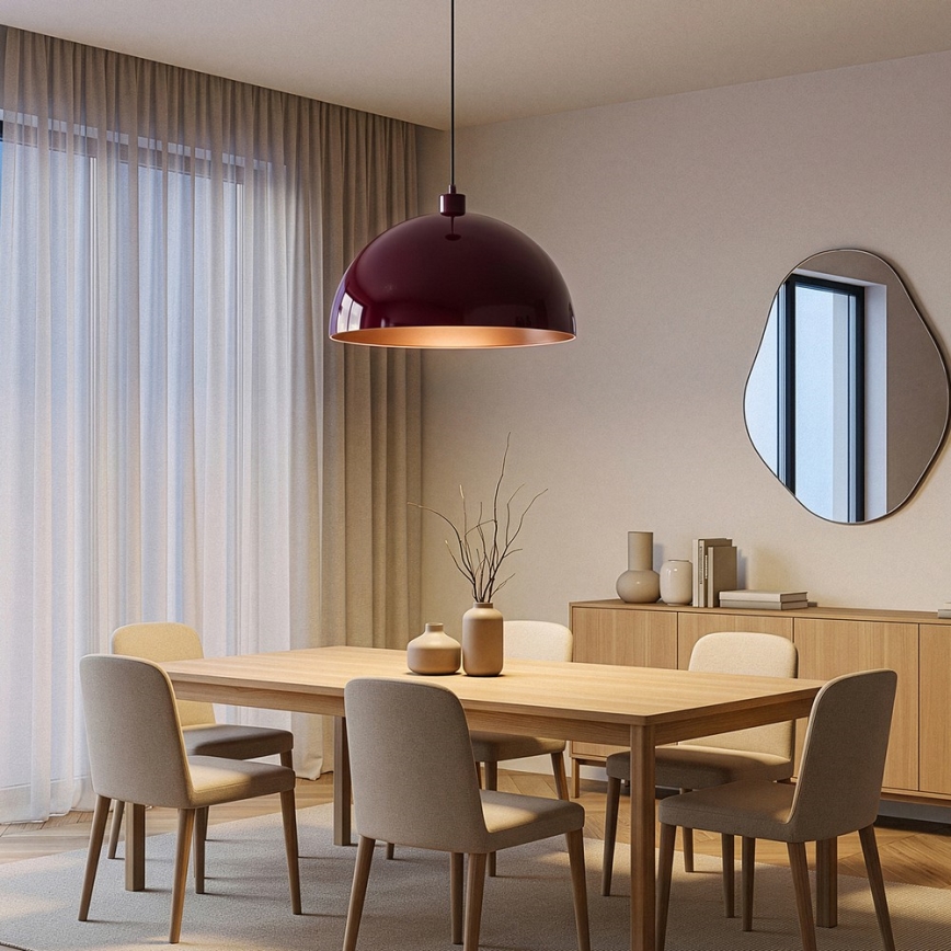 Brilagi - Lampada a sospensione LED su cavo METALO 1xE27/40W/230V Ø 40 cm bordeaux/rame