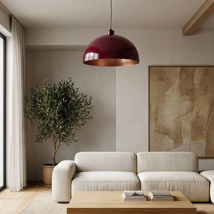 Brilagi - Lampada a sospensione LED su cavo METALO 1xE27/40W/230V Ø 40 cm bordeaux/rame