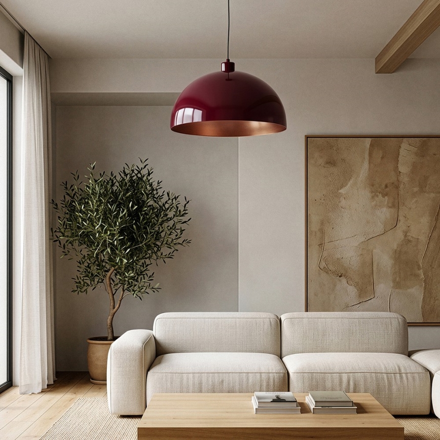 Brilagi - Lampada a sospensione LED su cavo METALO 1xE27/40W/230V Ø 40 cm bordeaux/rame