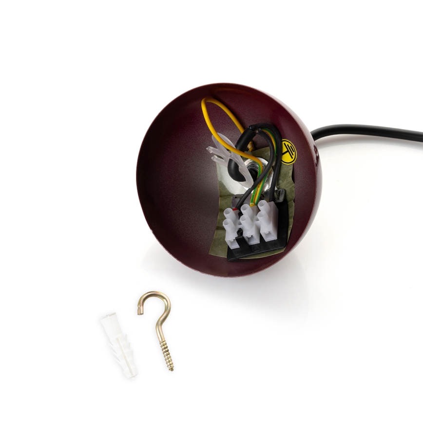 Brilagi - Lampada a sospensione LED su cavo METALO 1xE27/40W/230V Ø 40 cm bordeaux/rame