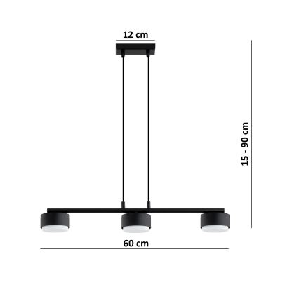Brilagi - Lampada a sospensione LED su cavo MONO 3xGX53/30W/230V nero