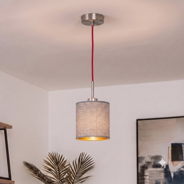 Brilagi - Lampada a sospensione LED su cavo NUBILA 1xE27/60W/230V Ø 14 cm rosso/grigio