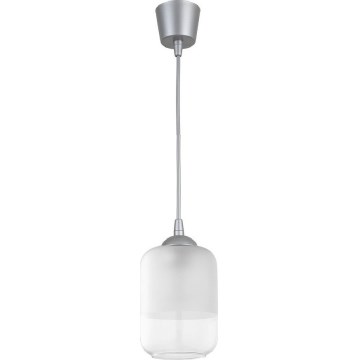 Brilagi - Lampada a sospensione LED su cavo RETRO GLASS 1xE27/60W/230V Ø 14 cm argento/bianco
