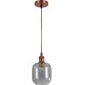 Brilagi - Lampada a sospensione LED su cavo RETRO GLASS 1xE27/60W/230V Ø 14 cm rame/grigio fumé