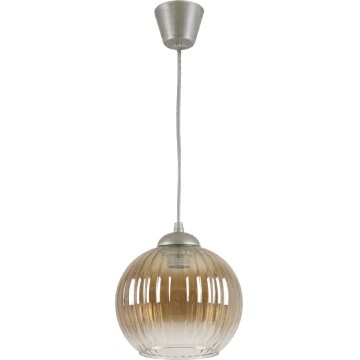 Brilagi - Lampada a sospensione LED su cavo RETRO GLASS 1xE27/60W/230V Ø 18 cm argento/marrone fumé