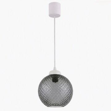 Brilagi - Lampada a sospensione LED su cavo RETRO GLASS 1xE27/60W/230V Ø 18 cm bianco/grigio fumé