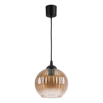 Brilagi - Lampada a sospensione LED su cavo RETRO GLASS 1xE27/60W/230V Ø 18 cm nero/marrone fumé