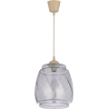 Brilagi - Lampada a sospensione LED su cavo RETRO GLASS 1xE27/60W/230V Ø 26 cm beige/grigio fumé
