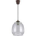 Brilagi - Lampada a sospensione LED su cavo RETRO GLASS 1xE27/60W/230V Ø 26 cm marrone/grigio fumé