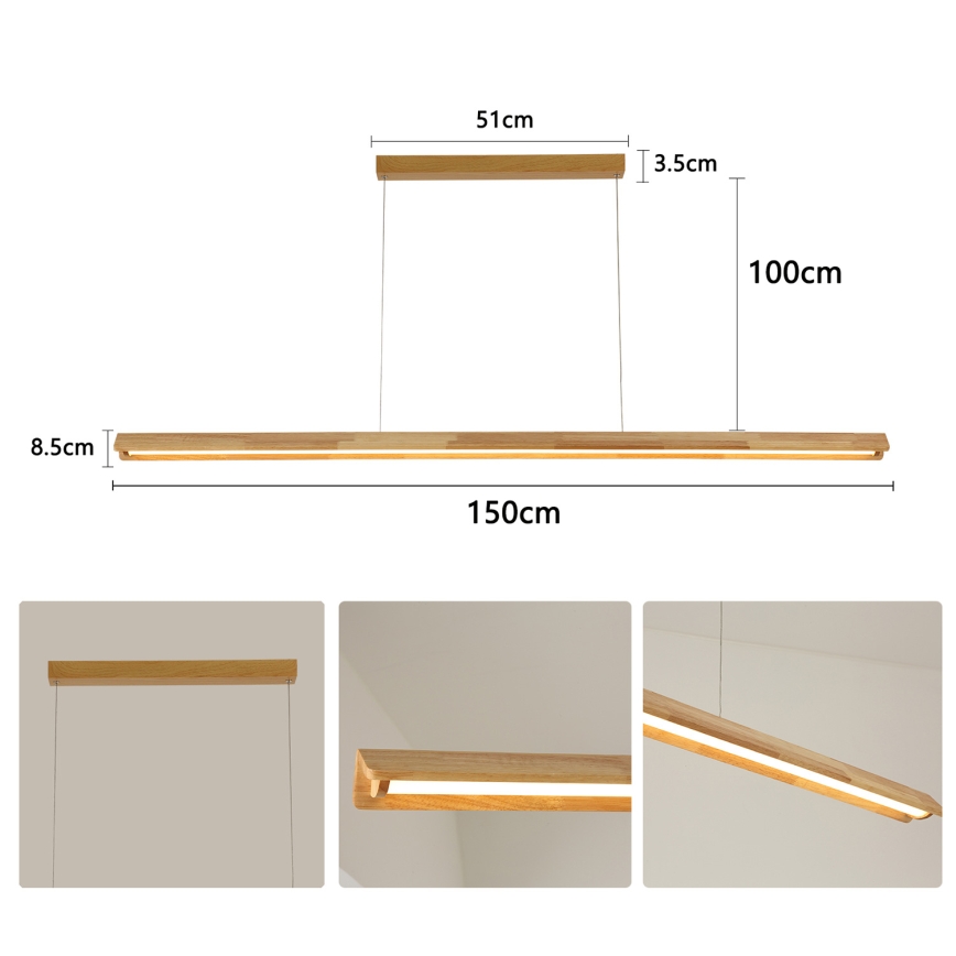 Brilagi - Lampada a sospensione LED su cavo UMEA WOOD LED/40W/230V 150 cm legno