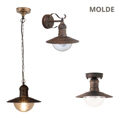 Brilagi - Lampada a sospensione per esterni MOLDE 1xE27/60W IP44 bronzo/patina