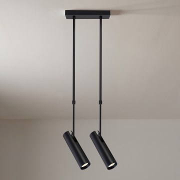 Brilagi - Lampada a sospensione su asta SELE 2xGU10/30W/230V nera