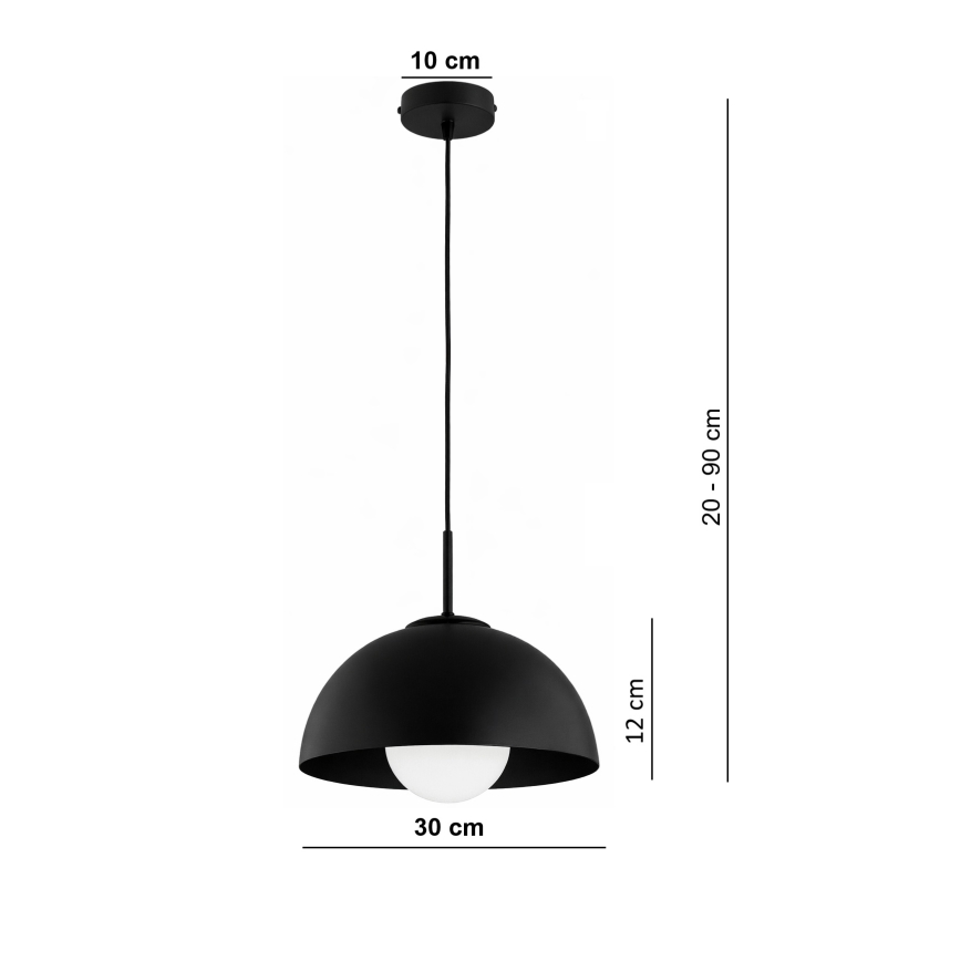BRILAGI - Lampada a sospensione su cavo COSMO 1xE27/60W/230V Ø 30 cm nera