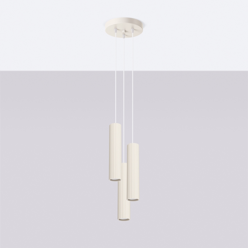 Brilagi - Lampada a sospensione su cavo CRESTO 3xGU10/10W/230V crema