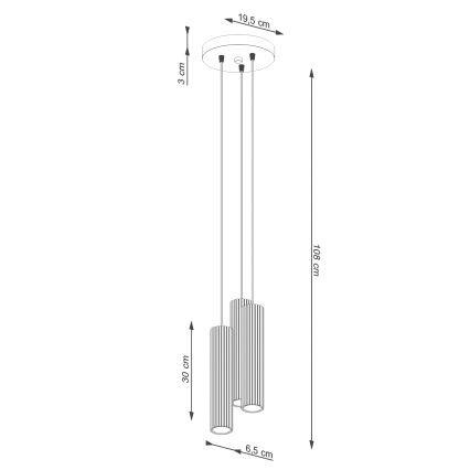 Brilagi - Lampada a sospensione su cavo CRESTO 3xGU10/10W/230V crema