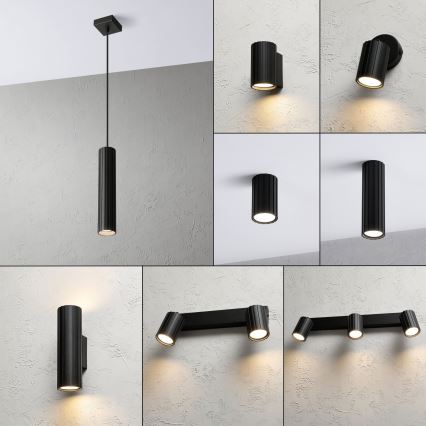 Brilagi - Lampada a sospensione su cavo CRISPINA 1xGU10/10W/230V nero