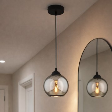 Brilagi - Lampada a sospensione su cavo DIOR 1xE27/60W/230V nero/grigio fumé