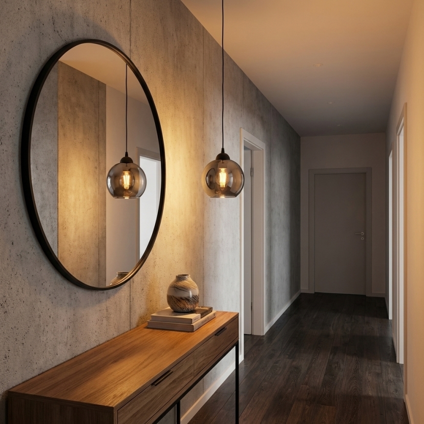 Brilagi - Lampada a sospensione su cavo DIOR 1xE27/60W/230V nero/grigio fumé