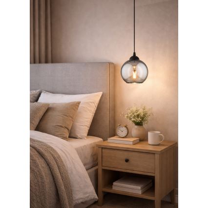 Brilagi - Lampada a sospensione su cavo DIOR 1xE27/60W/230V nero/grigio fumé