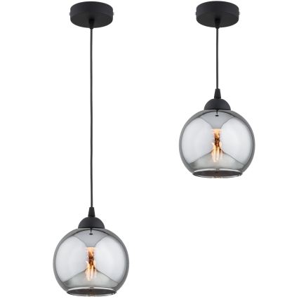 Brilagi - Lampada a sospensione su cavo DIOR 1xE27/60W/230V nero/grigio fumé