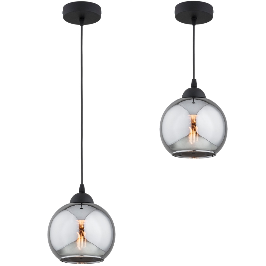 Brilagi - Lampada a sospensione su cavo DIOR 1xE27/60W/230V nero/grigio fumé