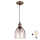 Brilagi - Lampada a sospensione su cavo LED RETRO GLASS 1xE27/60W/230V Ø 17 cm rame/beige fumé