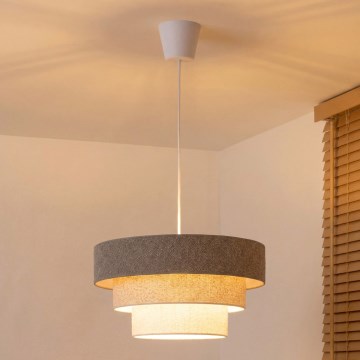 Brilagi - Lampada a sospensione su cavo LUNETA 1xE27/60W/230V Ø 40 cm grigio/crema/bianco