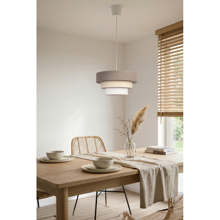 Brilagi - Lampada a sospensione su cavo LUNETA 1xE27/60W/230V Ø 40 cm grigio/crema/bianco