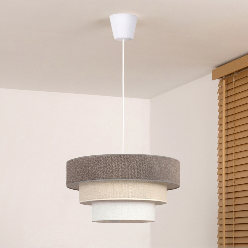 Brilagi - Lampada a sospensione su cavo LUNETA 1xE27/60W/230V Ø 40 cm grigio/crema/bianco