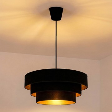 Brilagi - Lampada a sospensione su cavo LUNETA 1xE27/60W/230V Ø 40 cm nero/oro
