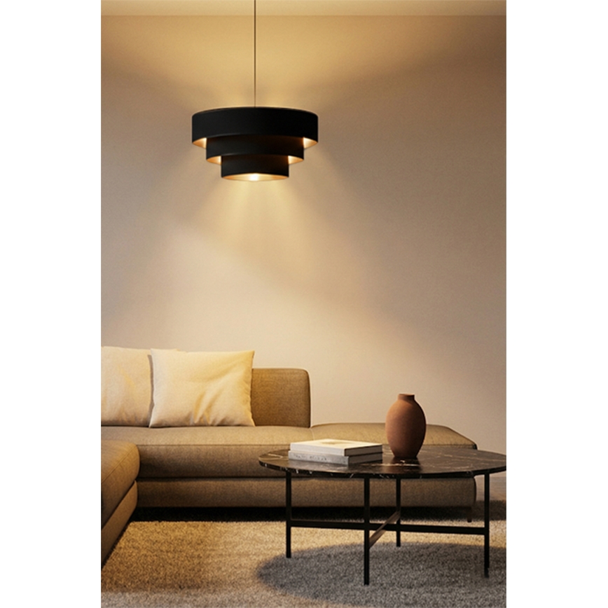 Brilagi - Lampada a sospensione su cavo LUNETA 1xE27/60W/230V Ø 40 cm nero/oro