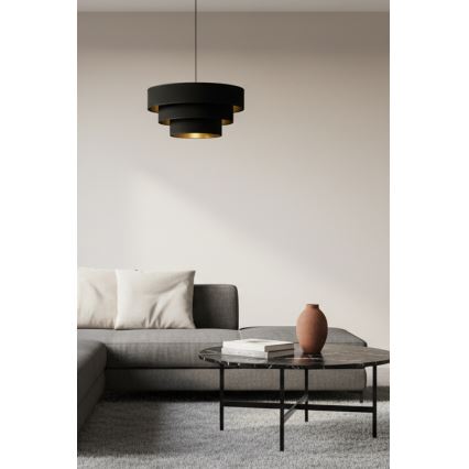 Brilagi - Lampada a sospensione su cavo LUNETA 1xE27/60W/230V Ø 40 cm nero/oro