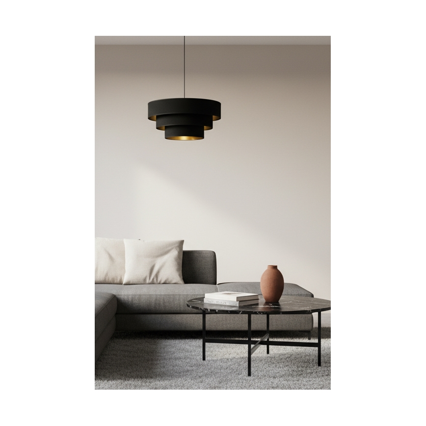 Brilagi - Lampada a sospensione su cavo LUNETA 1xE27/60W/230V Ø 40 cm nero/oro