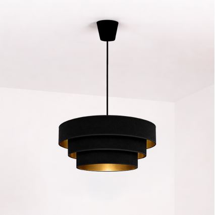 Brilagi - Lampada a sospensione su cavo LUNETA 1xE27/60W/230V Ø 40 cm nero/oro