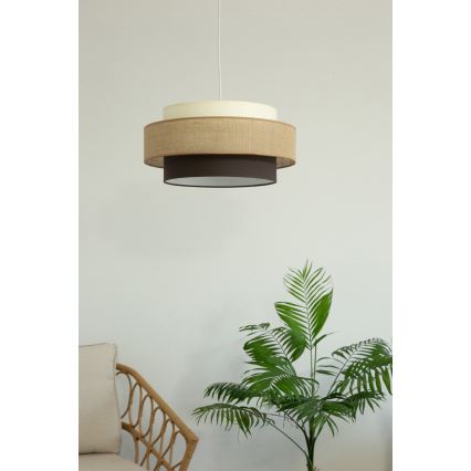 Brilagi - Lampada a sospensione su cavo RESNA 1xE27/60W/230V Ø 40 cm beige/nero