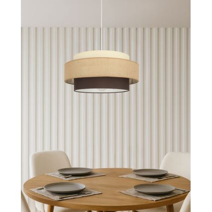 Brilagi - Lampada a sospensione su cavo RESNA 1xE27/60W/230V Ø 40 cm beige/nero