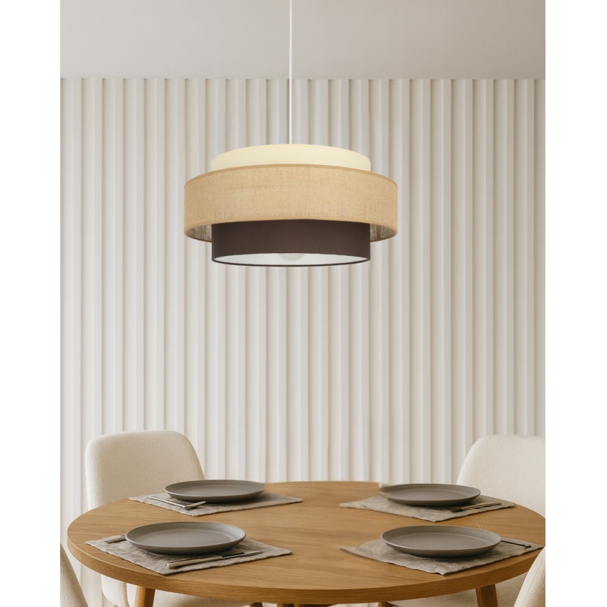Brilagi - Lampada a sospensione su cavo RESNA 1xE27/60W/230V Ø 40 cm beige/nero