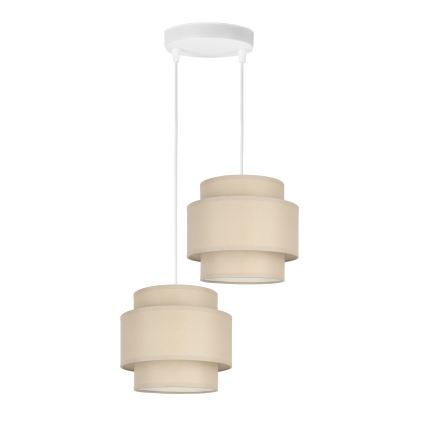 Brilagi - Lampada a sospensione su cavo RESNA 2xE27/60W/230V Ø 30 cm beige