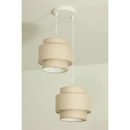 Brilagi - Lampada a sospensione su cavo RESNA 2xE27/60W/230V Ø 30 cm beige