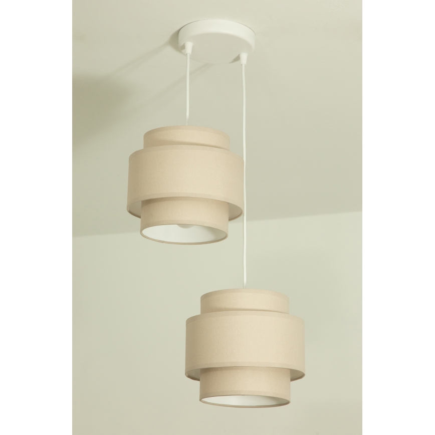 Brilagi - Lampada a sospensione su cavo RESNA 2xE27/60W/230V Ø 30 cm beige