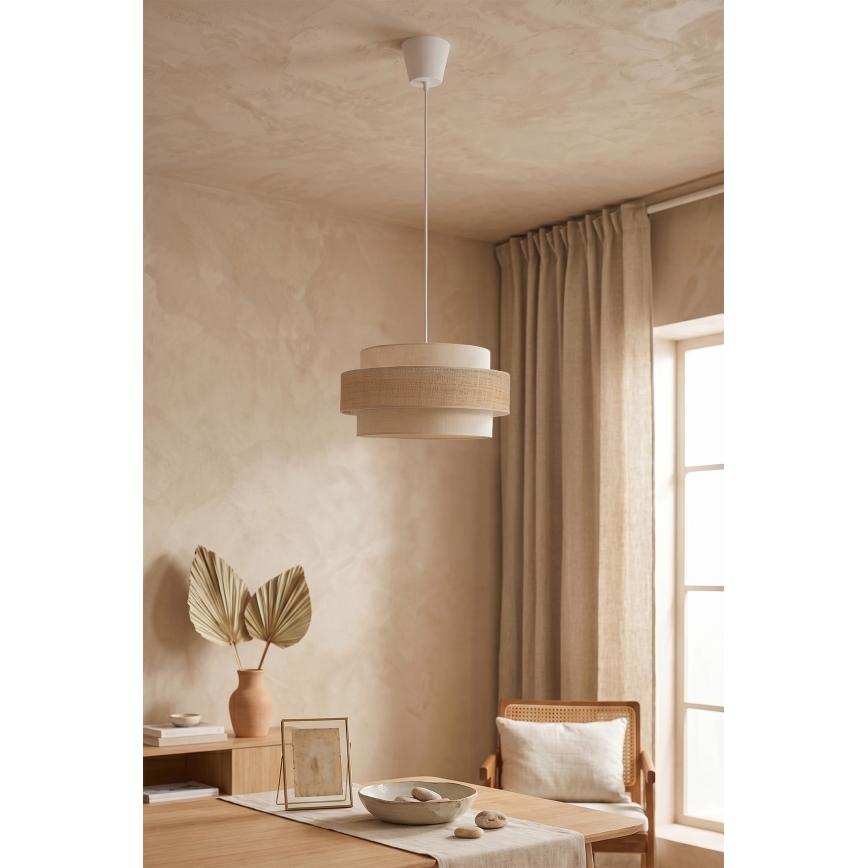Brilagi - Lampada a sospensione su cavo SPACE 1xE27/60W/230V Ø 40 cm beige/crema