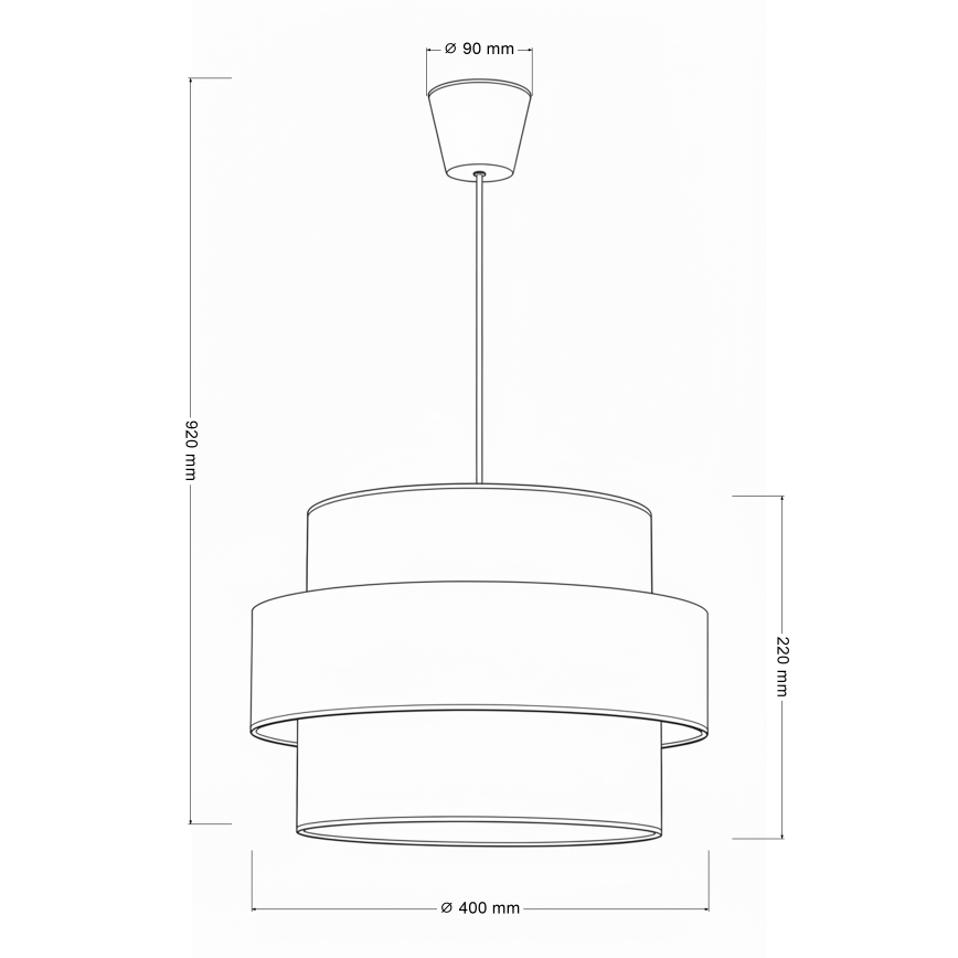 Brilagi - Lampada a sospensione su cavo SPACE 1xE27/60W/230V Ø 40 cm beige/crema