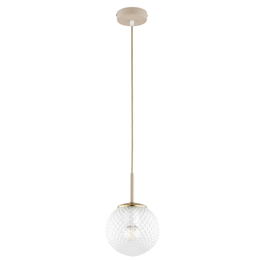 Brilagi - Lampada a sospensione su cavo STELLA 1xE27/60W/230V Ø 15 cm beige/oro