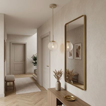 Brilagi - Lampada a sospensione su cavo STELLA 1xE27/60W/230V Ø 15 cm beige/oro