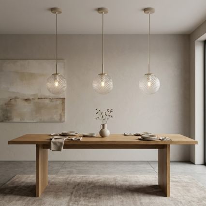 Brilagi - Lampada a sospensione su cavo STELLA 1xE27/60W/230V Ø 15 cm beige/oro
