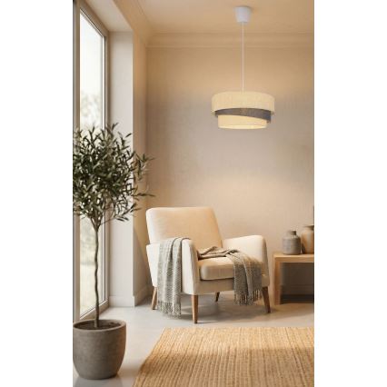 Brilagi - Lampada a sospensione su cavo TRIO 1xE27/60W/230V Ø 40 cm crema/grigio